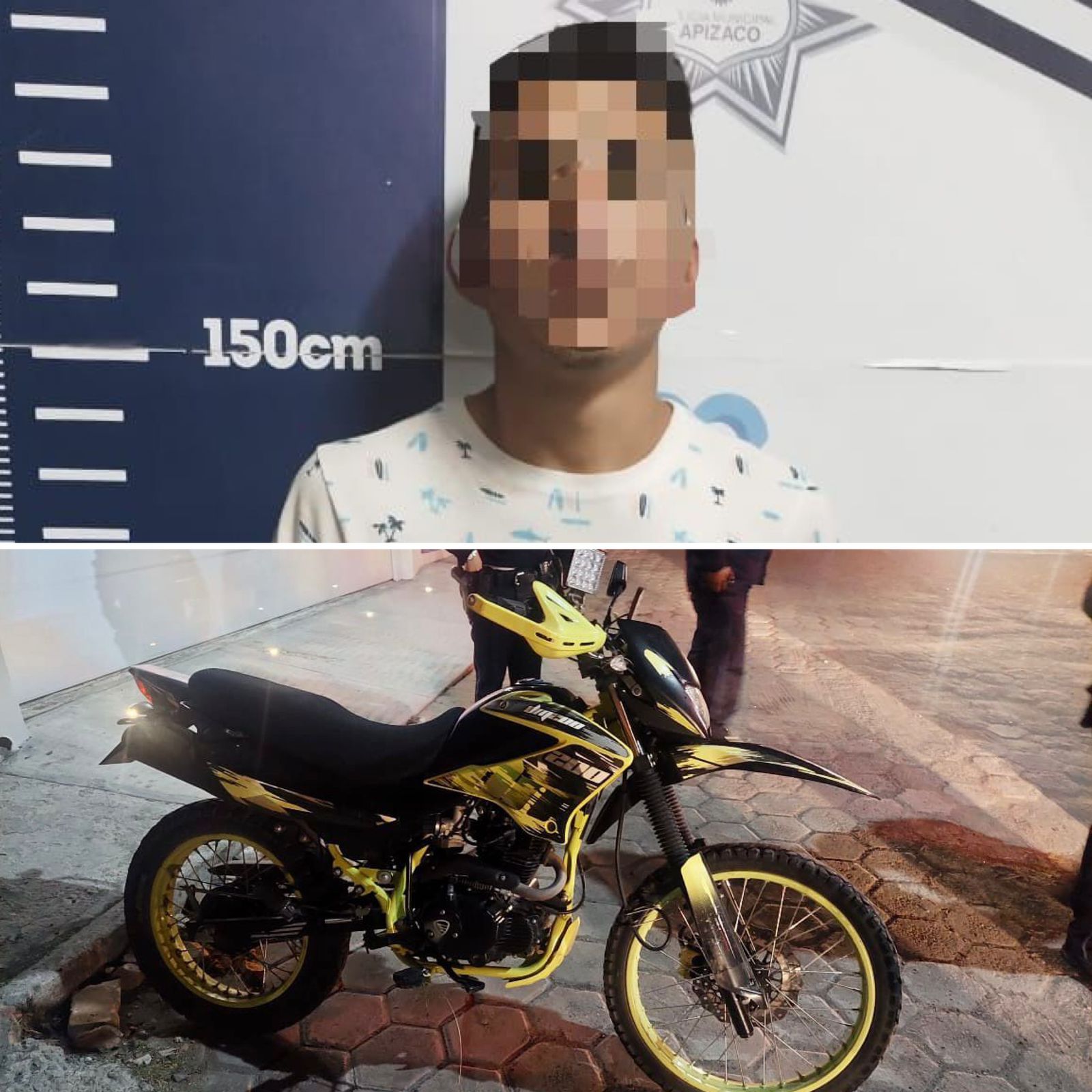 Tras persecución detiene Policía de Apizaco a masculino por cohecho